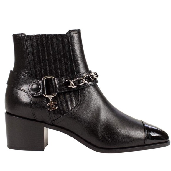 Chanel Goatskin Calfskin Short Black Boots - Picture 15 of 15